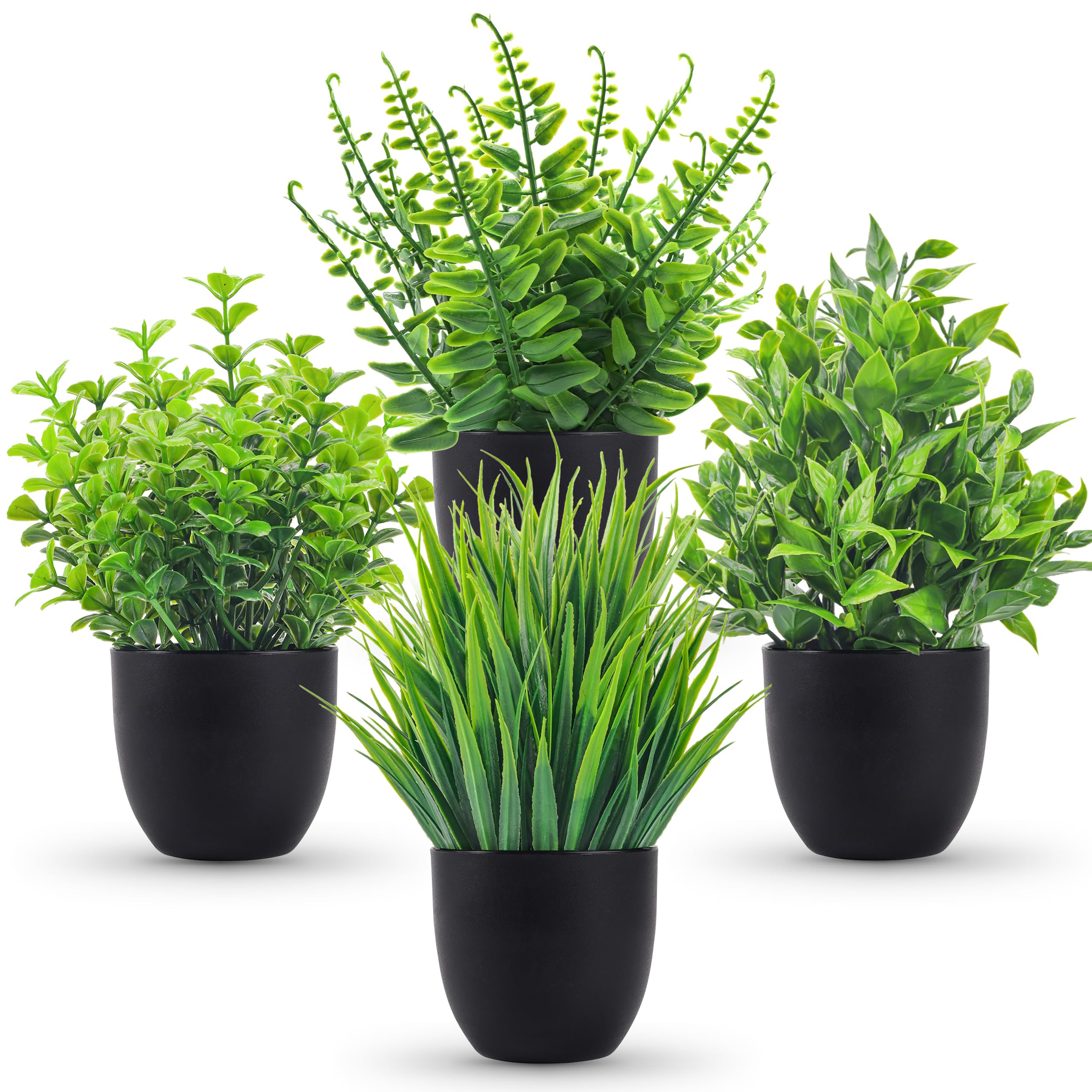Tiny Home Bathroom Kit - 4 Packs Fake Plants Artificial Plants