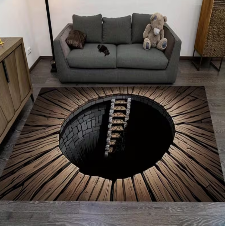 Home Goods Bathroom Mats - 3D Carpet Illusion Design with Good