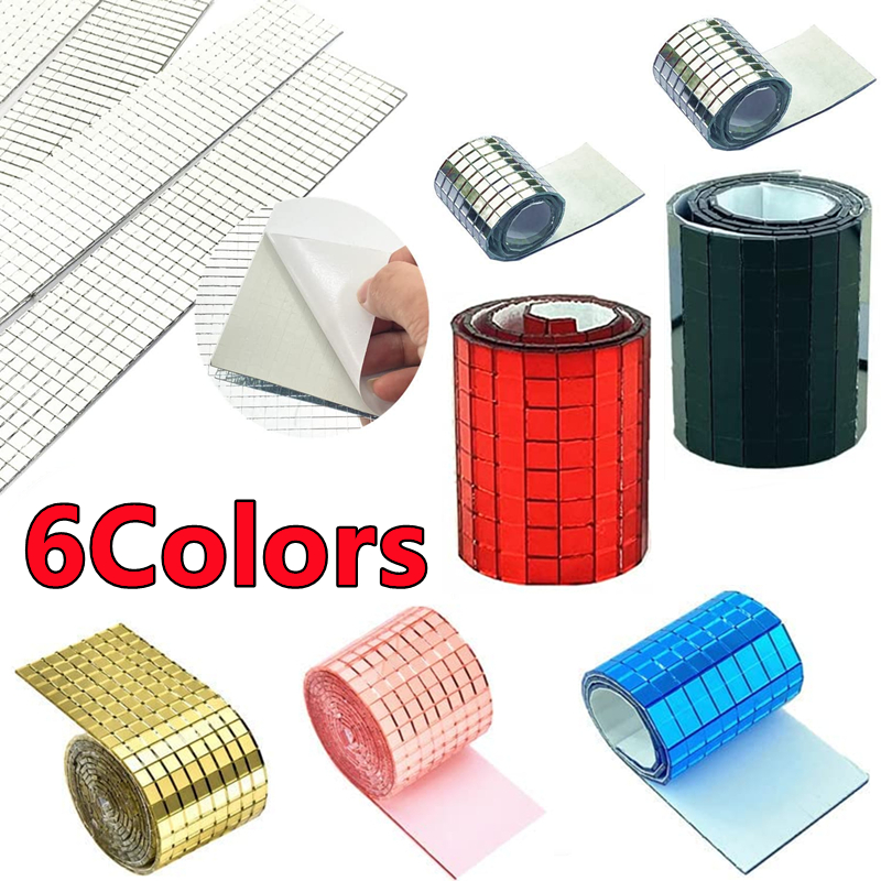Home Theater Bathroom - Self-Adhesive Real Glass Craft Mini Square