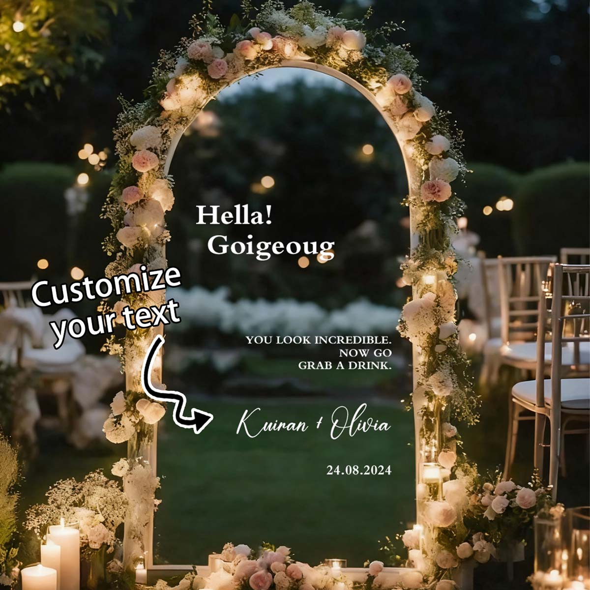 Home Theater Bathroom - Custom Welcome Mirror Stickers, Party Welcome