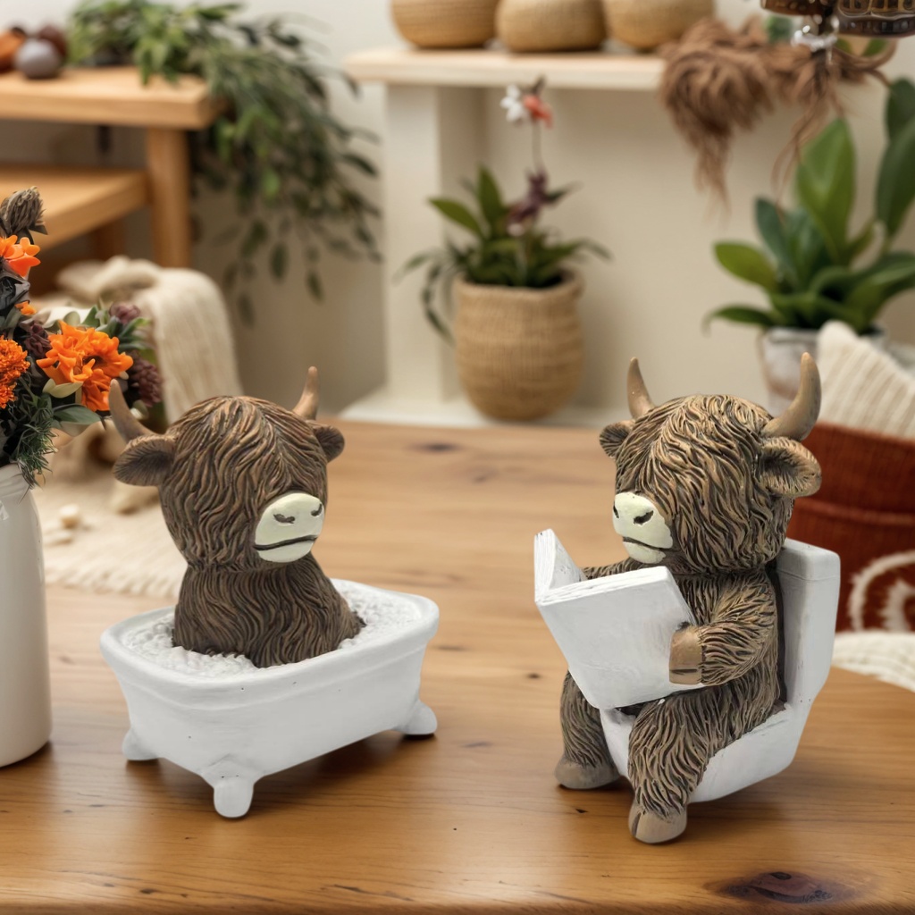 Cute Scottish Highland Cow Res - Home Of The Year Bathroom のレビューと価格