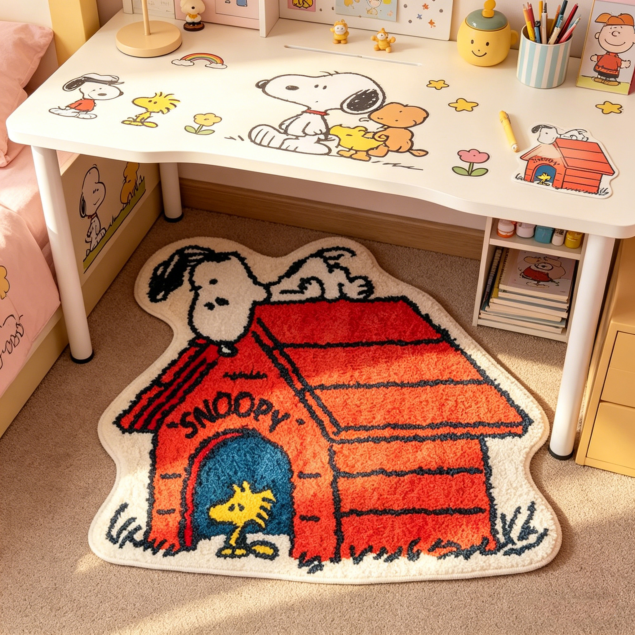Cute Cartoon Snoopy House Shap - Home Goods Bathroom Mats のレビューと価格