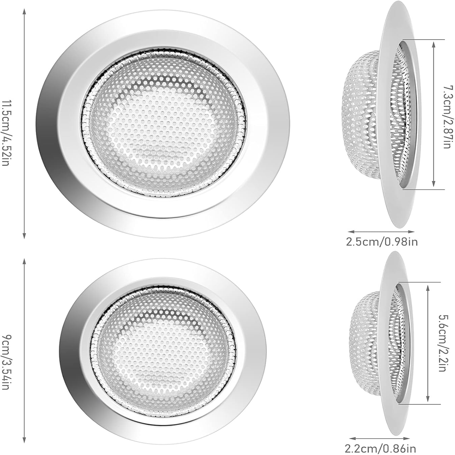 2Pcs Kitchen Sink Drain Strain - Drain Hair Catcher のレビューと価格