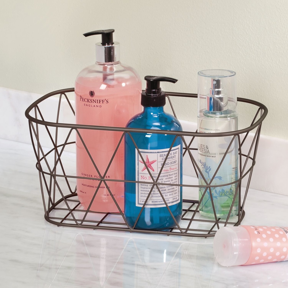 Bronze Steel Wire Storage Bask - Home Essentials Bathroom Organizer のレビューと価格