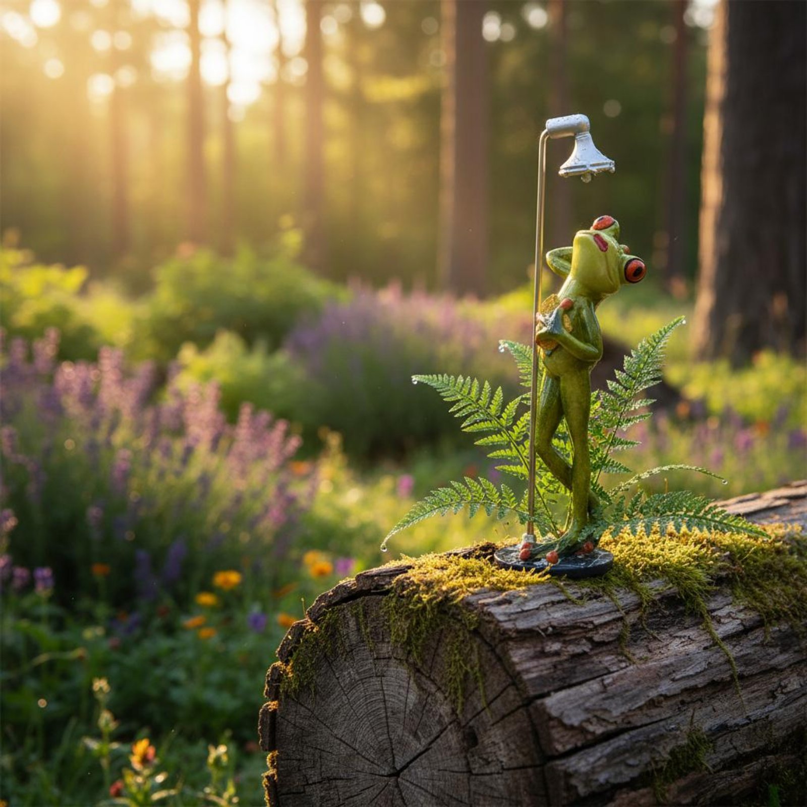 Showering Frog Figurine Novelt - Home And Bathroom のレビューと価格