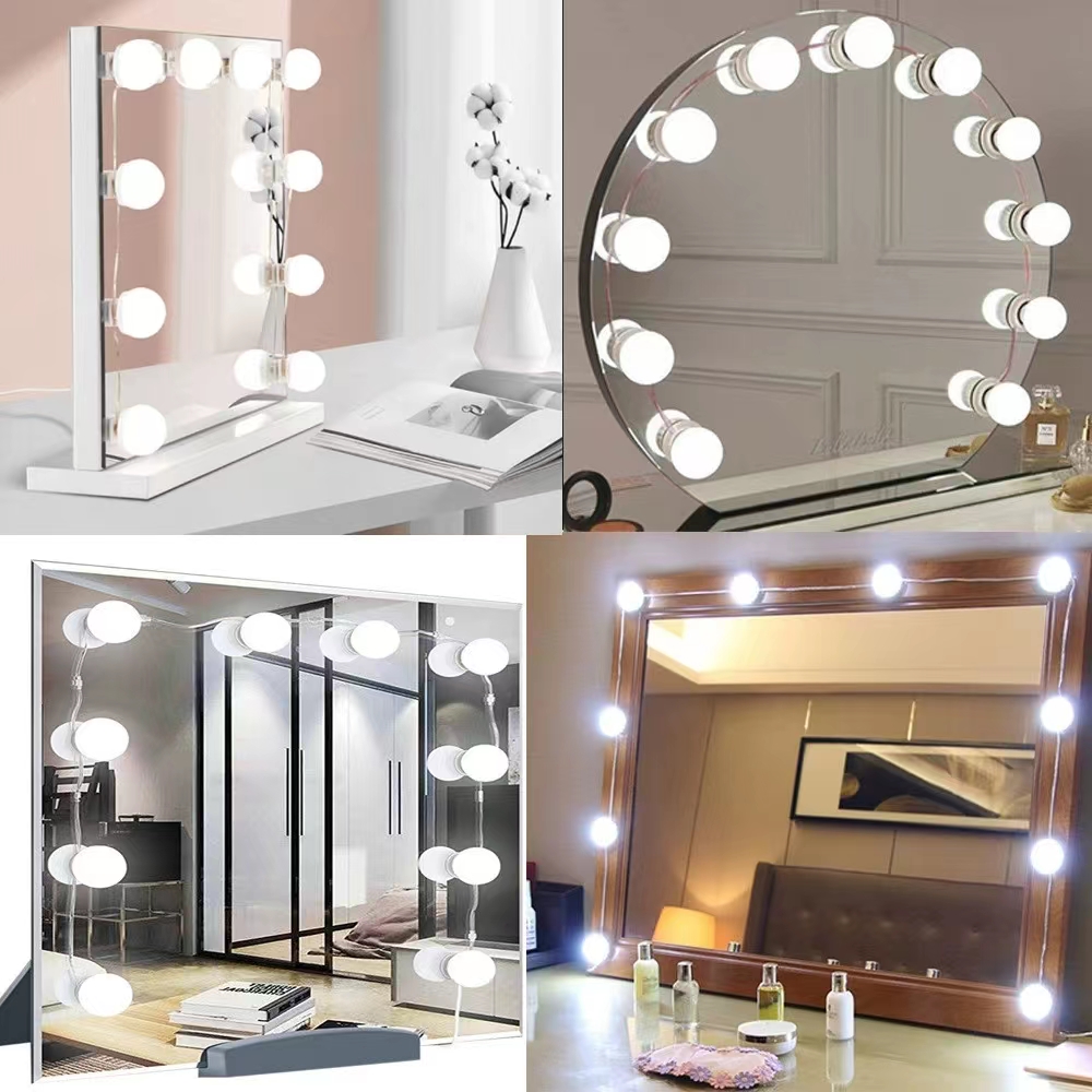 LED Light Paste Mirror Makeup  - Home Theater Bathroom のレビューと価格