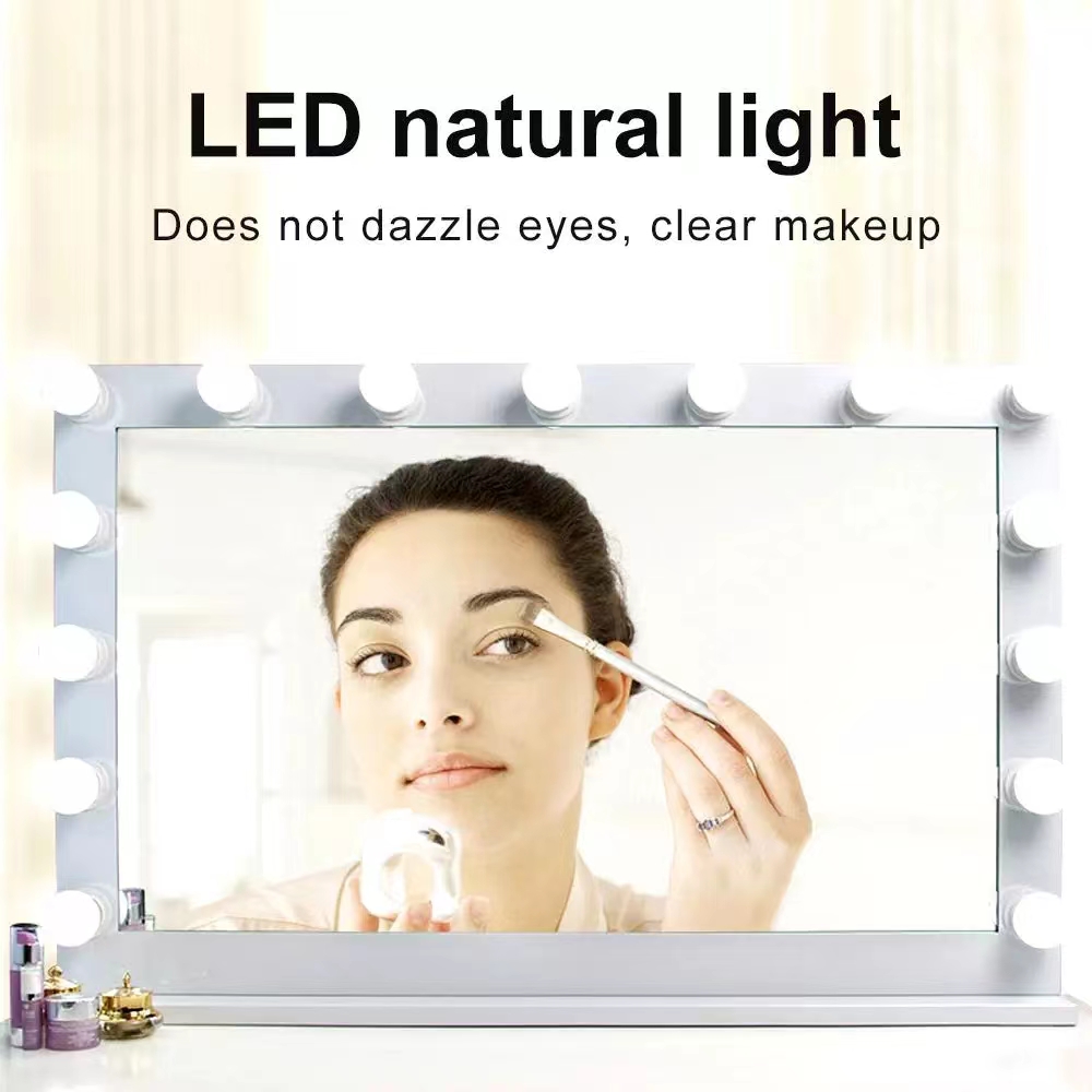 LED Light Paste Mirror Makeup  - Home Theater Bathroom のレビューと価格
