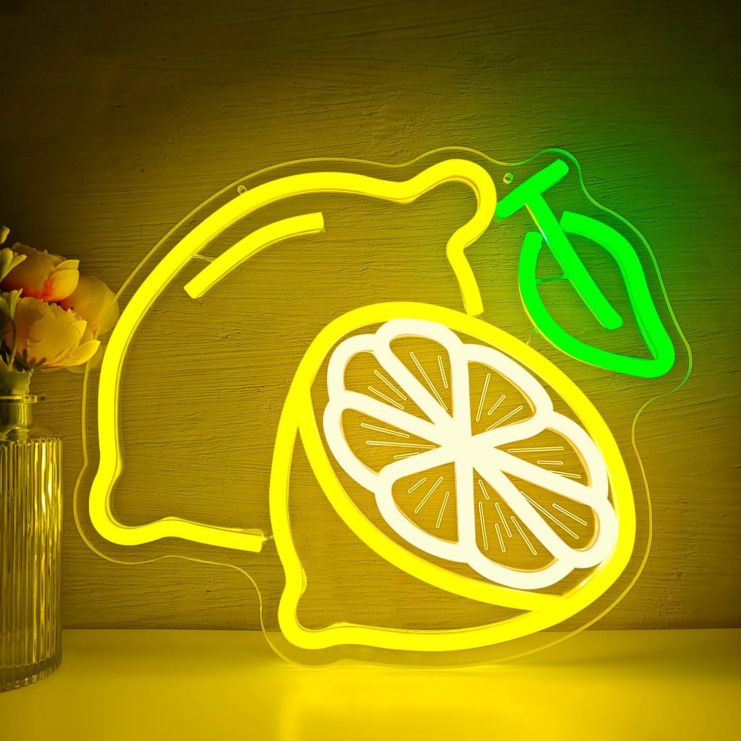 Lemon Neon Sign Dimmable LED L - Home And Bathroom のレビューと価格