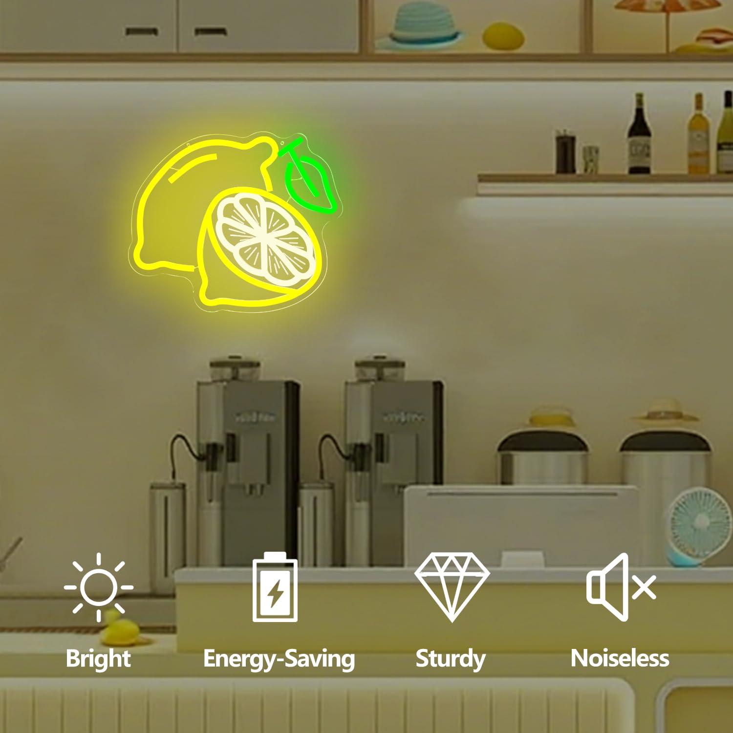 Lemon Neon Sign Dimmable LED L - Home And Bathroom のレビューと価格
