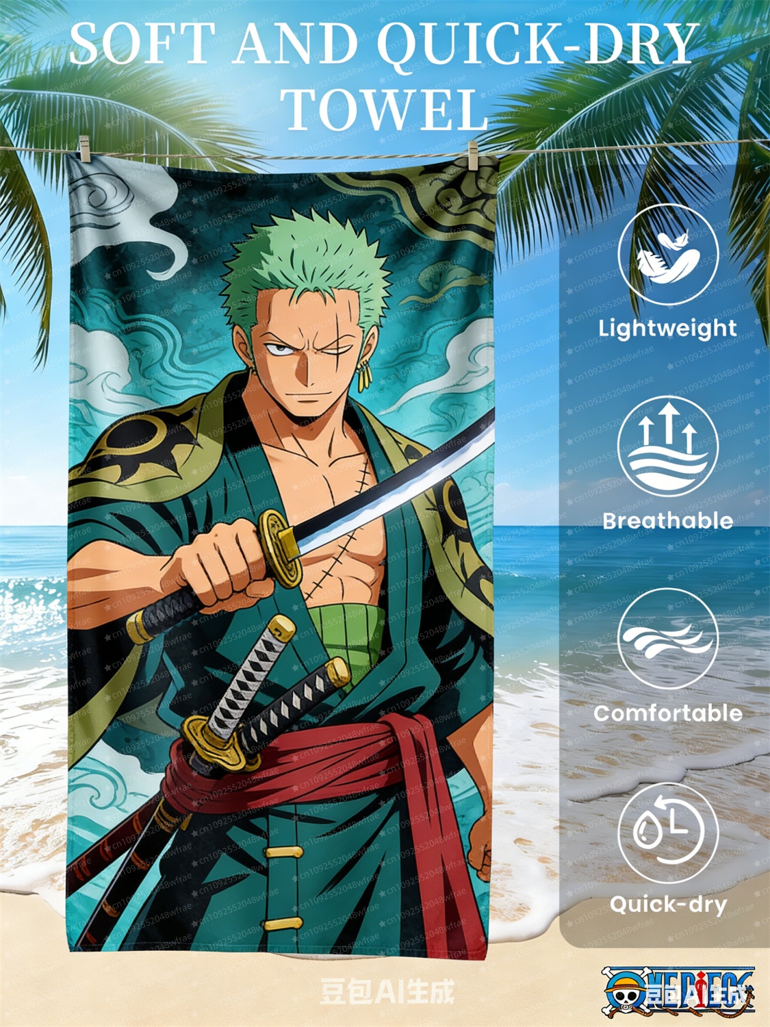 One Piece Luffy Beach Towels A - Home Goods Bathroom のレビューと価格