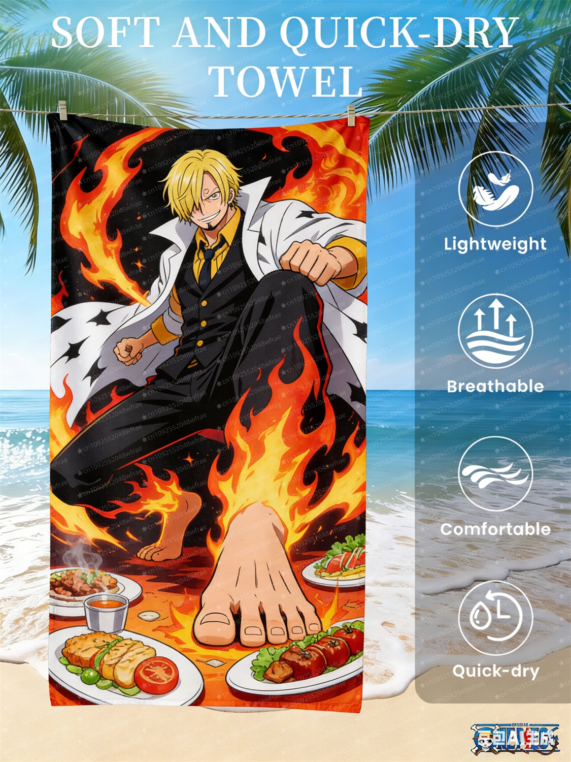 One Piece Luffy Beach Towels A - Home Goods Bathroom のレビューと価格