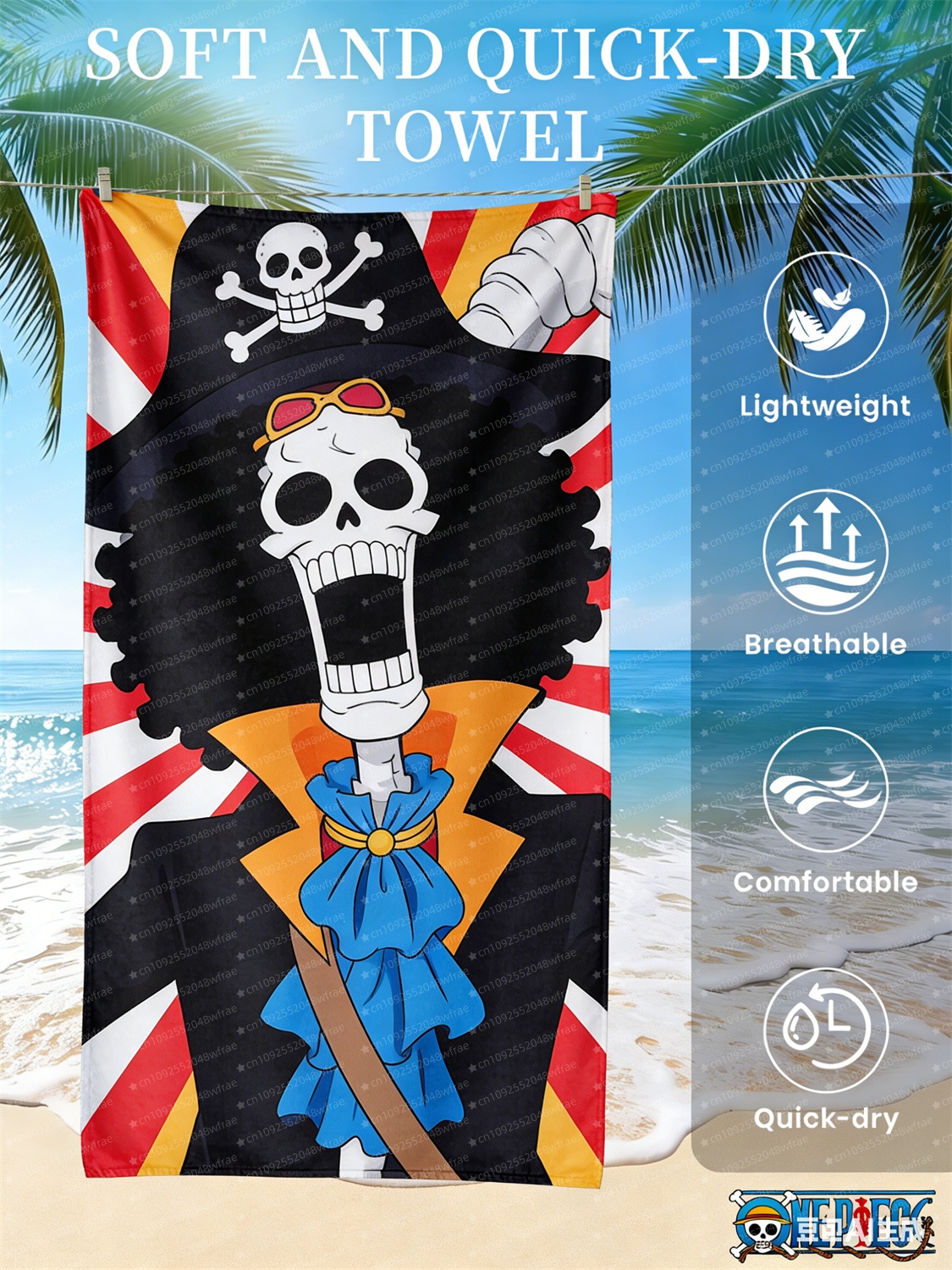One Piece Luffy Beach Towels A - Home Goods Bathroom のレビューと価格