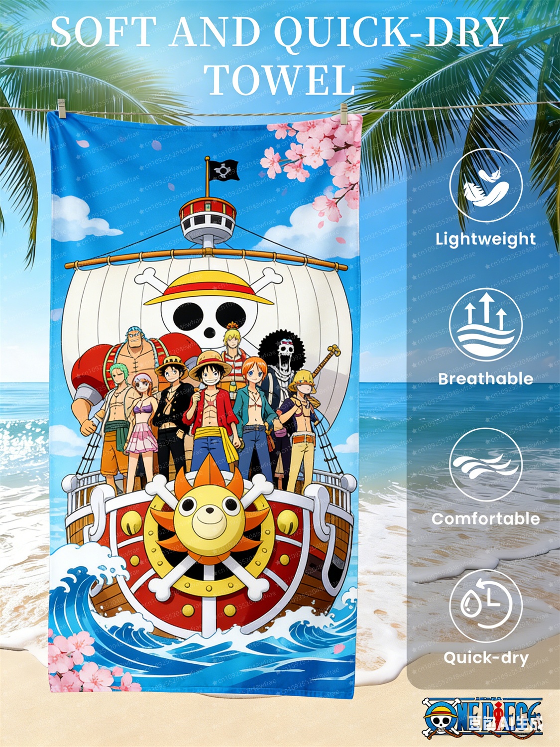 One Piece Luffy Beach Towels A - Home Goods Bathroom のレビューと価格