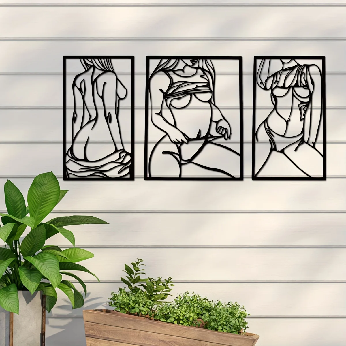 1pc Metal Art Wall Decor, Blac - Home Goods Bathroom のレビューと価格