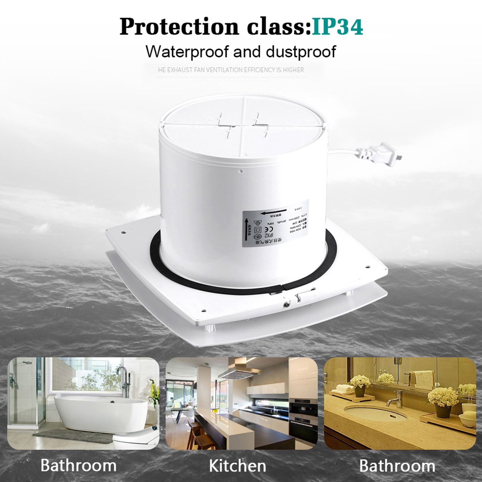 Kitchen Ventilation Kitchen Ba - Home Bathroom Fan のレビューと価格