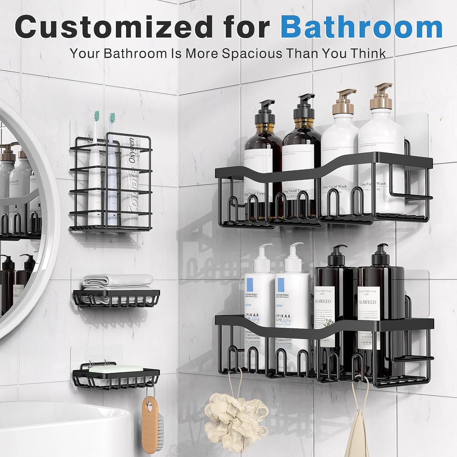 5-Pack Rustproof Stainless Ste - Home Essentials Bathroom Organizer のレビューと価格