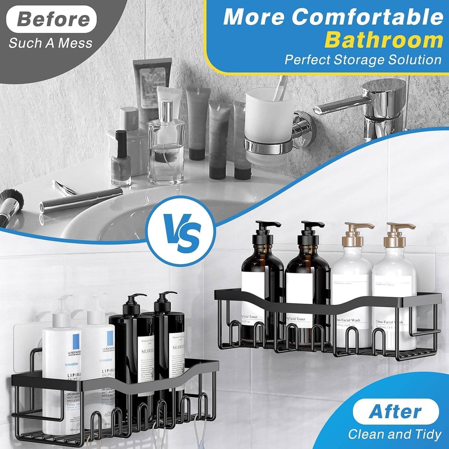 5-Pack Rustproof Stainless Ste - Home Essentials Bathroom Organizer のレビューと価格