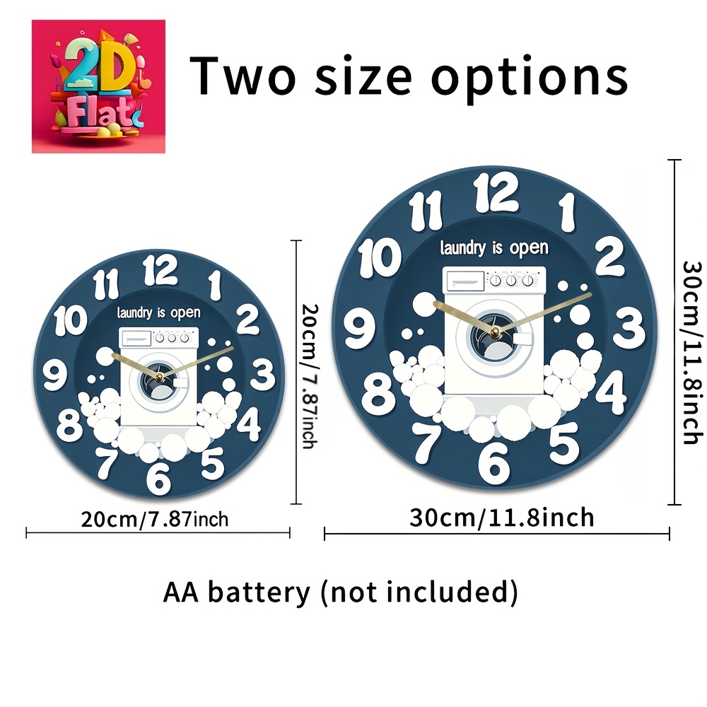 1pc Noiseless Hanging Clock, w - Home And Bathroom のレビューと価格