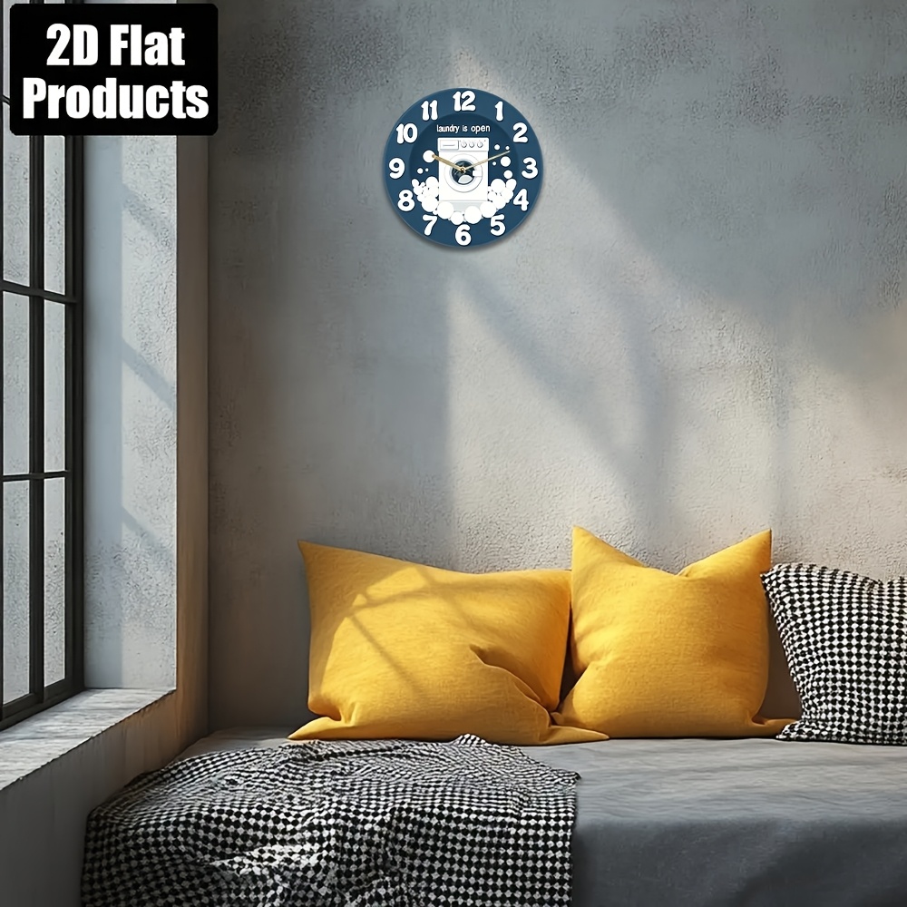 1pc Noiseless Hanging Clock, w - Home And Bathroom のレビューと価格