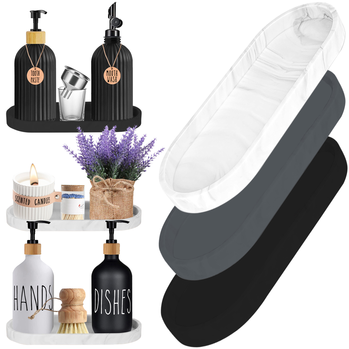 Bathroom Vanity Silicone Tray  - Home Essentials Bathroom Organizer のレビューと価格