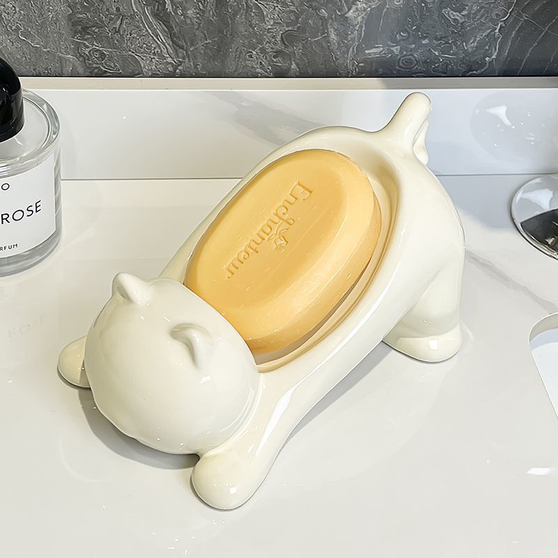 Cute Cat Drain Soap Holder Con - Tiny Home Bathroom Kit のレビューと価格