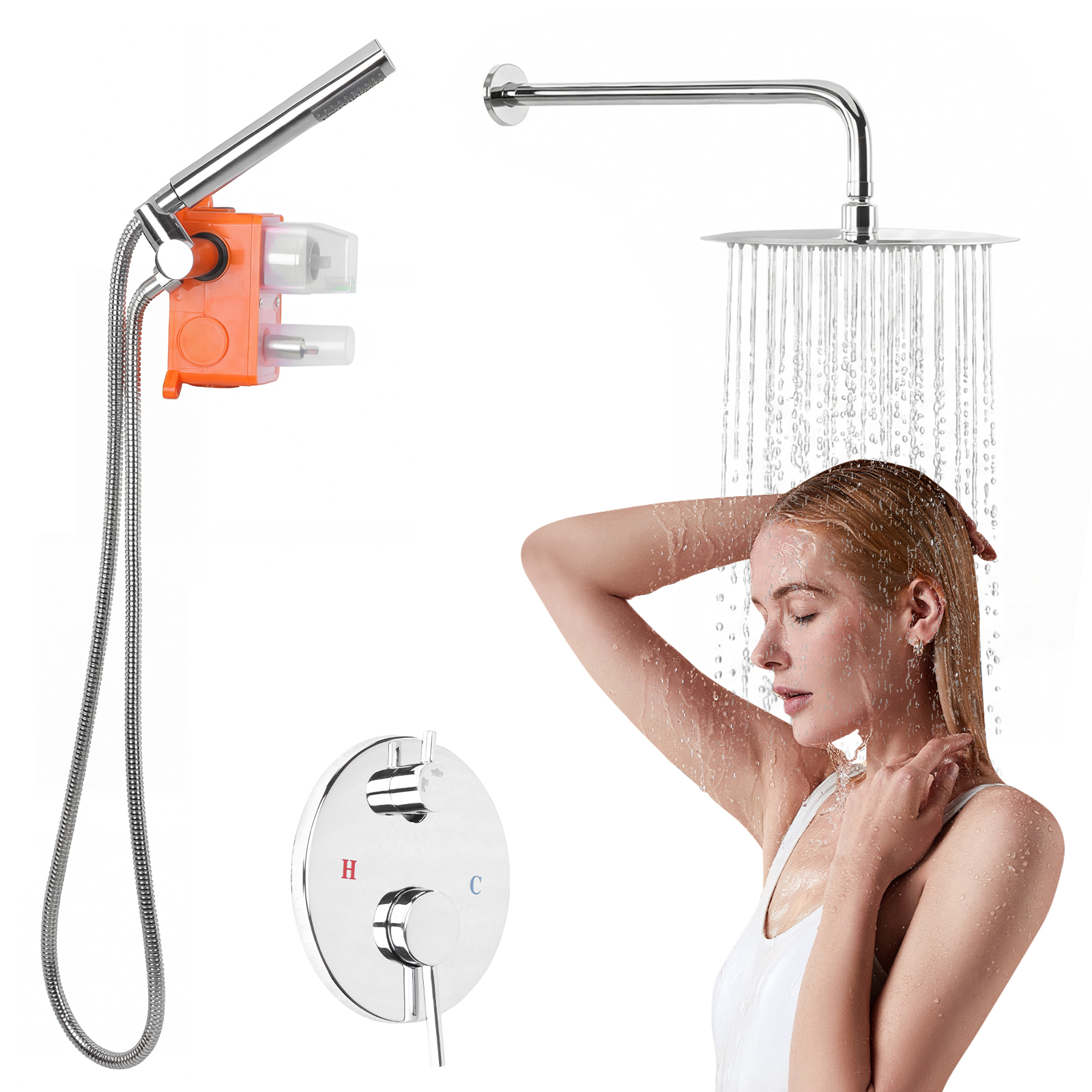 Ceiling Rainfall Shower Head S - Home And Bathroom のレビューと価格