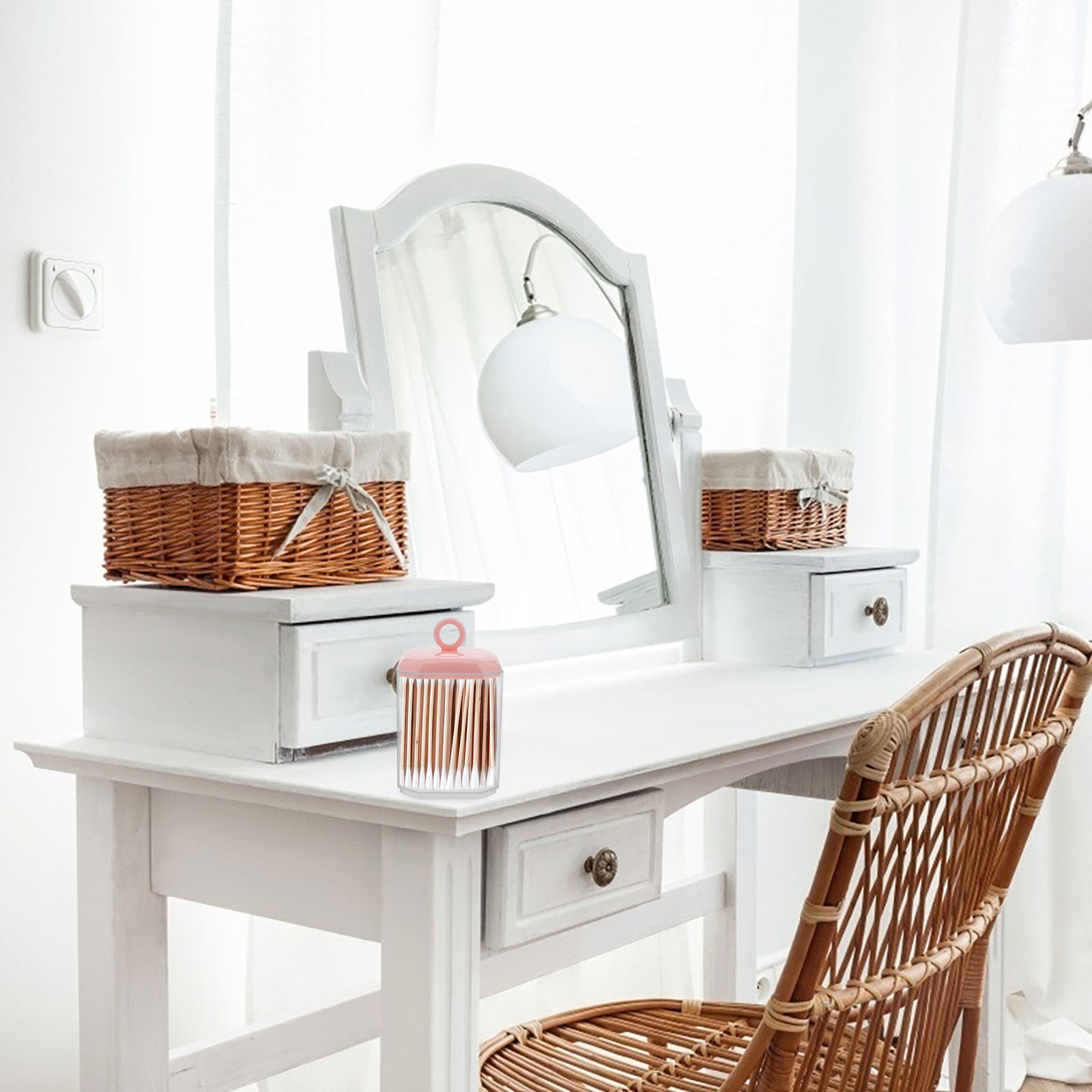 Desktop Cotton Bud Storage Box - Home Essentials Bathroom Organizer のレビューと価格