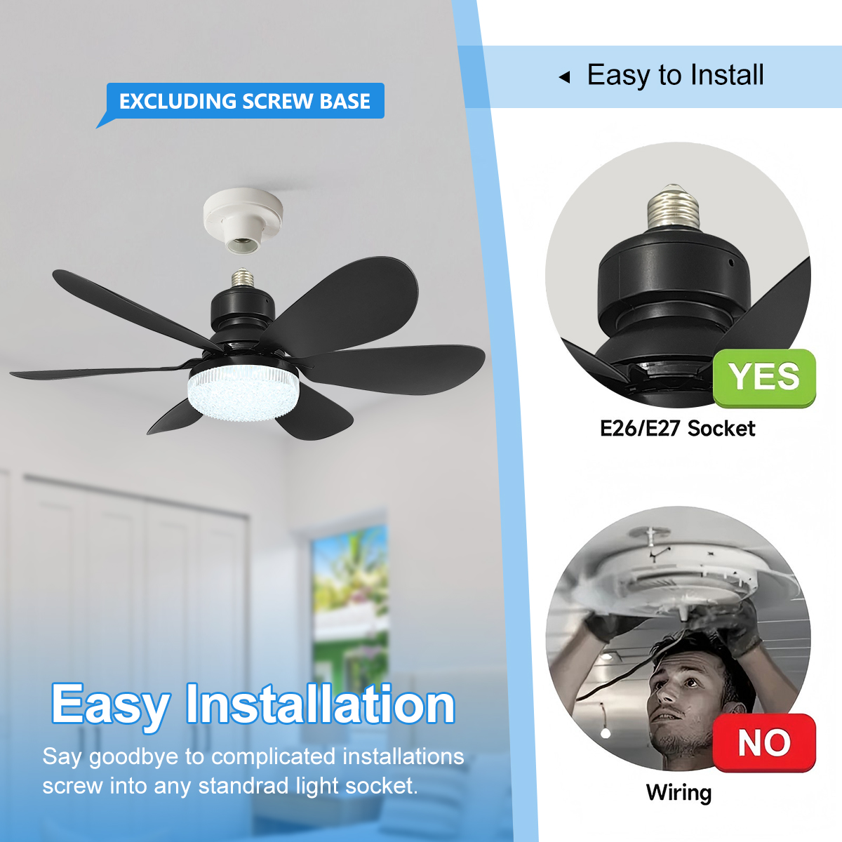 E27 Crystal Lampshade Ceiling  - Home Bathroom Fan のレビューと価格