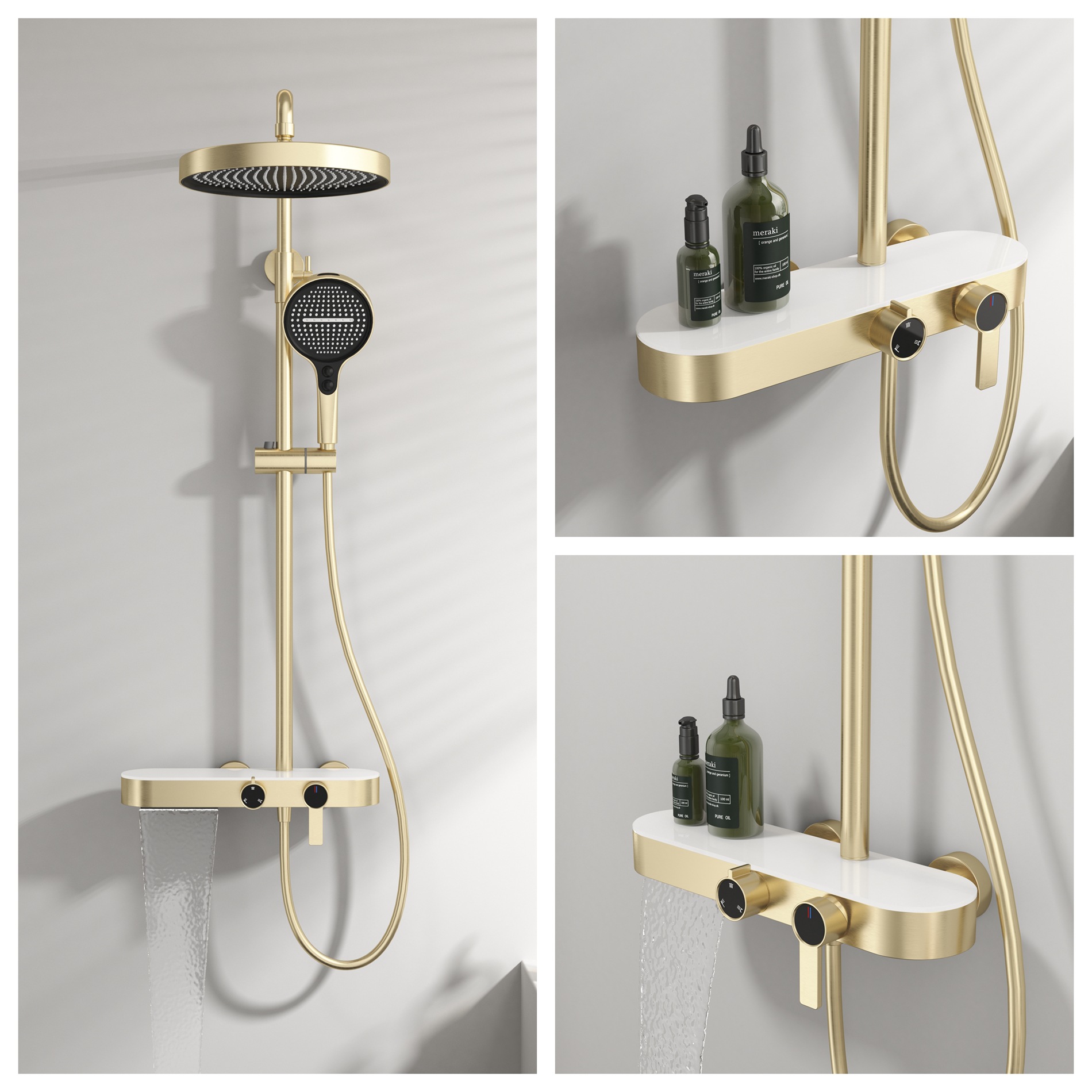 Gunmetal Gray Shower Set For H - Home And Bathroom のレビューと価格
